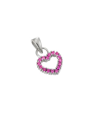 Sterling Silver Ruby Heart Charm