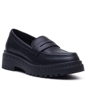 Hush Puppies Odessa Leather Women's Black Loafers