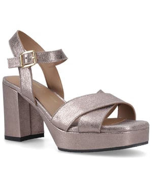 Hush Puppies Ophelia Leren Hak Suède Dames Peperkoek Slim Fit Sandalen