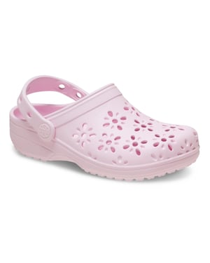 Crocs Classic Floral Cut Out EVA Kid's Pink Milk Clogs