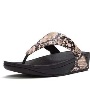 Fitflop Lulu Leren Dames Sandalen Hazy Taupe/Zwart