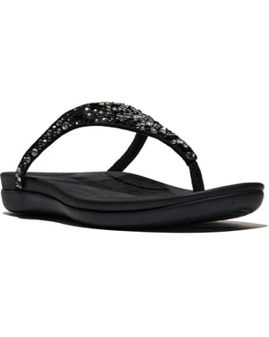 Fitflop Solay Mixed-Crystal Textil Kvinnors Svarta Sandaler