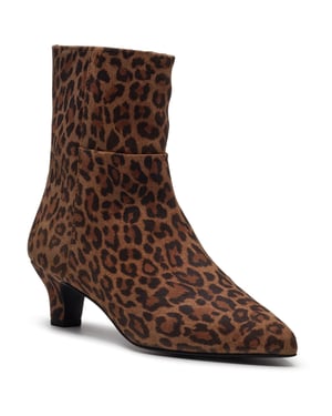 Hush Puppies Nahla Hakken Leren Dames Luipaard Enkelboots