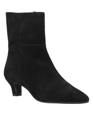 Hush Puppies Nahla Heel Leather Women's Black Heeled Ankle Boots