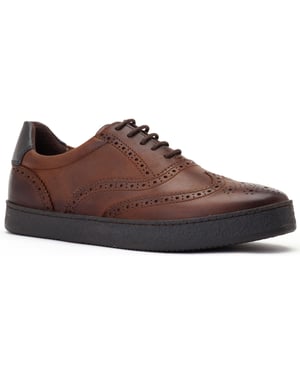 Base London Christo Leren Heren Bruine Veterschoenen