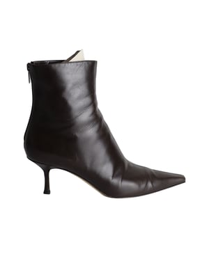Jimmy Choo Pointed Ankle Boots in Black Leather