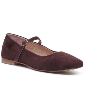 Hush Puppies Pasha Suède Dames Chocolade Ballerina's