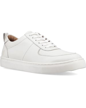Hush Puppies Ciro Leren Heren Witte Sneakers