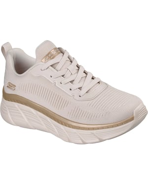 Skechers Bobs B Flex Hi Flying Dam Vita/Gyllene Konstruerade Stickade Träningsskor