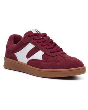 Hush Puppies Maura Suède Dames Bordeaux Sneakers
