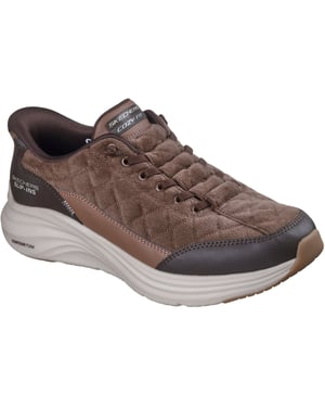 Skechers Contour Foam Cordelux Textiel Heren Bruine Cozycord/Pu Sneakers
