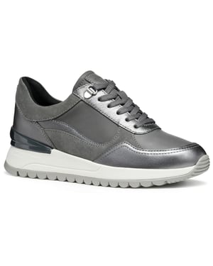 Geox D Desya A Leather Women's Dark Grey/Gun Trainers