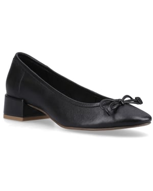 Hush Puppies Silvia Lage Hakken Leren Damesschoenen Zwart Rond