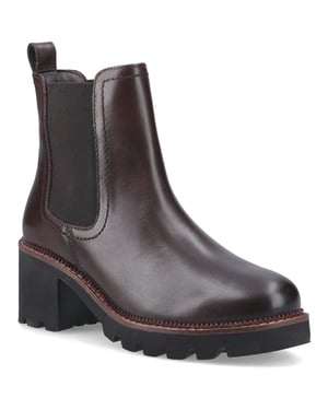 Hush Puppies Gaia Läder Kvinnochokladfärgade Klackade Chelsea Boots