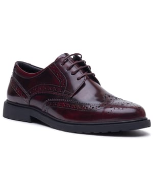 Hush Puppies Verity Hi-Shine Leather Women's Plum Brogues Shoes