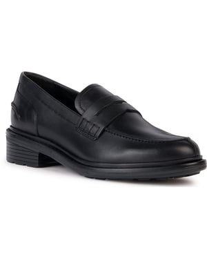 Geox D Walk Pleasure F Leather Women's Black Moccasins Shoes