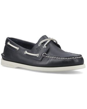 Sperry Authentieke 2 Oog Leer Heren Marineblauwe Bootschoenen