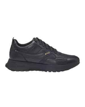 Boss Jonah Runn leren veterschoenen voor heren (Donkerblauw)