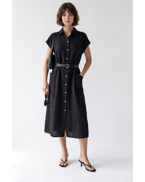 Geveste Midi Overhemdjurk