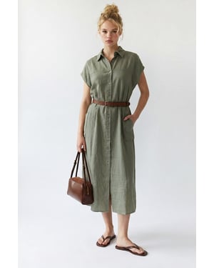 Geveste Midi Overhemdjurk
