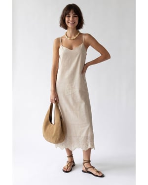 Geborduurde A-lijn Midi Slipdress