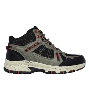 Skechers Leren wandelschoenen voor heren met Hillcrest-logo (Natuurlijk/Zwart)