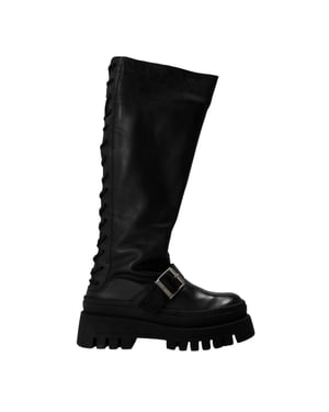 Steve Madden Dames Chez Leren Kniehoge Boots (Zwart)