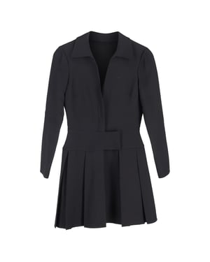 Valentino Plisserad Miniklänning i Svart Polyester