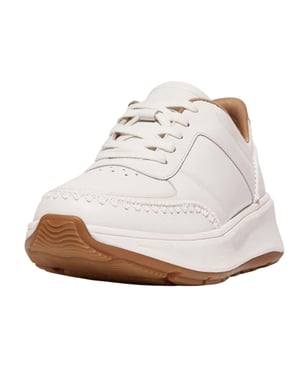 FitFlop Gehaakte leren platte sneakers voor dames (Wit)