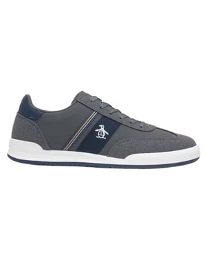 Original Penguin Heren-sneakers met strepen en logo (Houtskool)