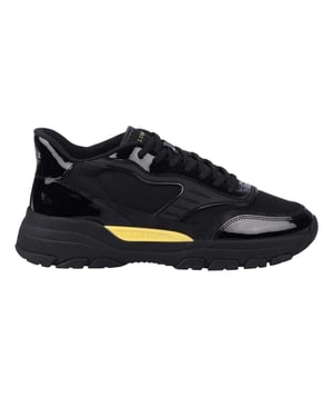 Lavair Heren Pacific 2.0 Nappa Leren Chunky Flat Sneakers (Zwart/Geel)