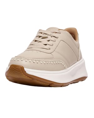 FitFlop Gehaakte leren platte sneakers voor dames (Beige)