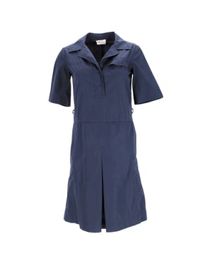 Prada midi-jurk met riem in marineblauw katoen