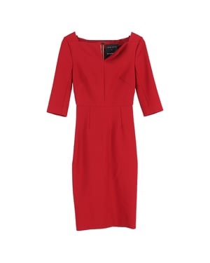 Roland Mouret crêpe midi-jurk in rode viscose
