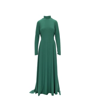 Marc Jacobs groene lange avondjurk met kristallen - jaren 2010