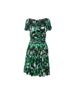 Blumarine Midi Groene Bloemenjurk - jaren 2010