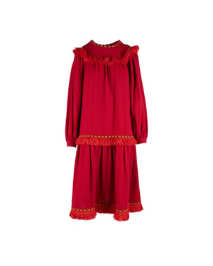 Yves Saint Laurent Vintage Smockklänning med fransar - 70-tal