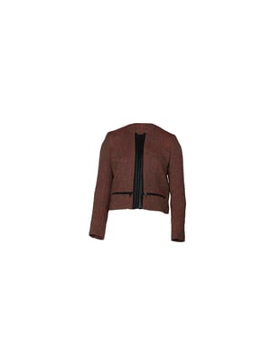 Sandro Paris tweed blazer en rok set in rode katoen
