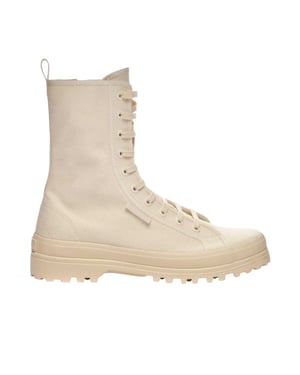 Superga Dames 2341 Alpina Canvas Platformlaarzen (Ruw Beige)
