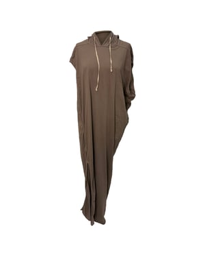 Rick Owens Edfu maxi-jurk met capuchon in bruin katoen