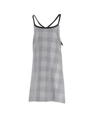 Maje geruite mini-jurk met gekruiste bandjes in grijs polyester