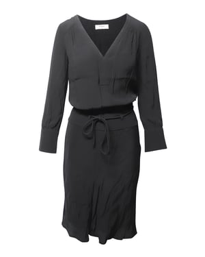 Ba&sh midi-jurk met lange mouwen in zwarte viscose