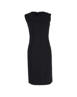 Max Mara Ärmlös Midi Shift-klänning i svart polyester