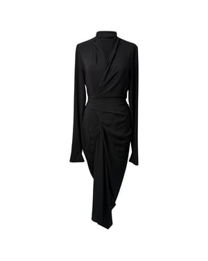 Rick Owens Cocoon midi-jurk in zwart acetaat