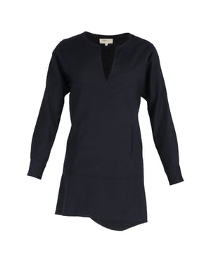 Isabel Marant Étoile mini-jurk met lange mouwen in marineblauwe wol