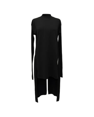 Rick Owens midi-jurk met lange rug in zwarte wol