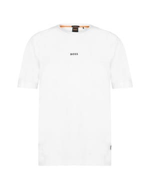 Boss Oversized T-shirt voor heren met Tchup-logo (Wit)