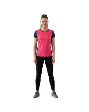Head Dames Mia Gedrukt T-shirt met Korte Mouwen (Roze)