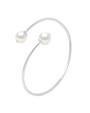 DIADEMA - Armband - You & Me - Silver - Äkta sötvattenspärlor - Vitt