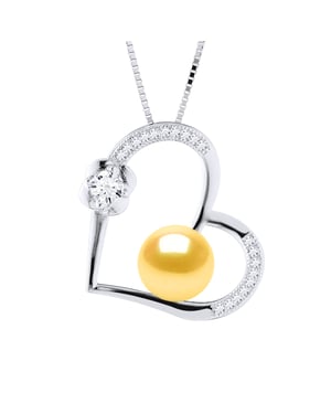 LOVE necklace Freshwater Pearl 8-9mm Golden 925
